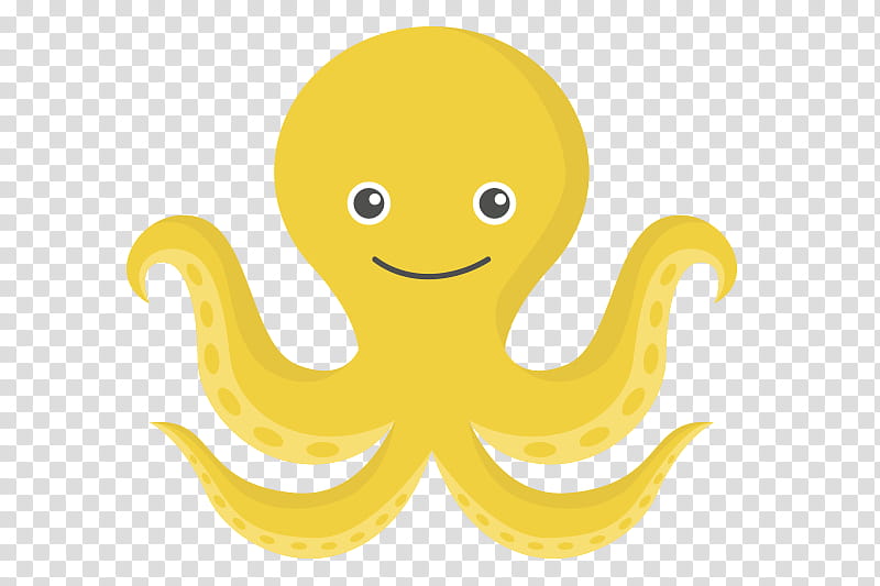 Emoticon, Octopus, Yellow, Cartoon, Smile, Marine Invertebrates, Smiley transparent background PNG clipart