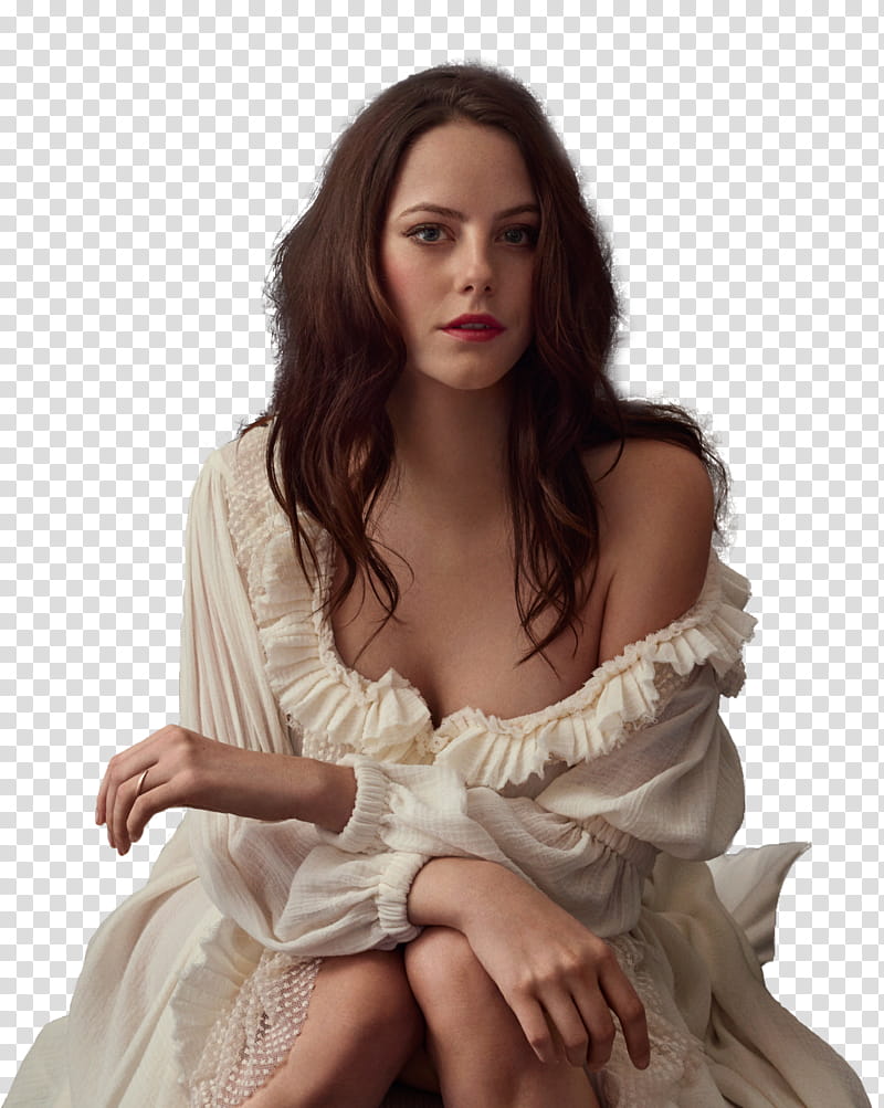Kaya Scodelario, woman in red lipstick wearing white floral dress transparent background PNG clipart