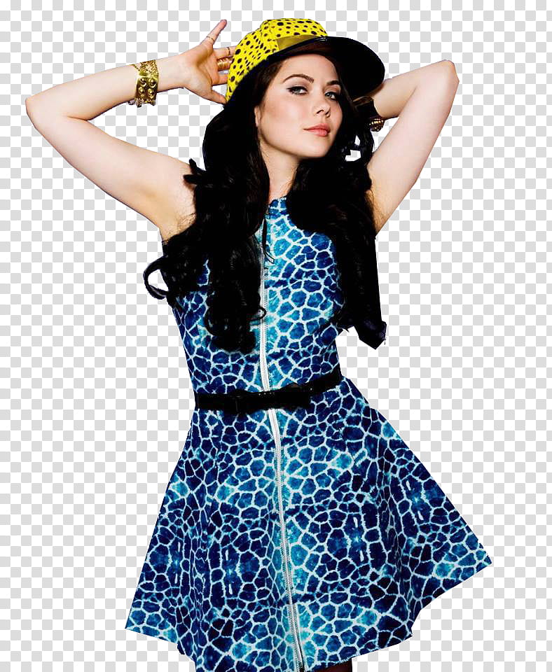 Grace Phipps, woman in blue and white dress posing transparent background PNG clipart