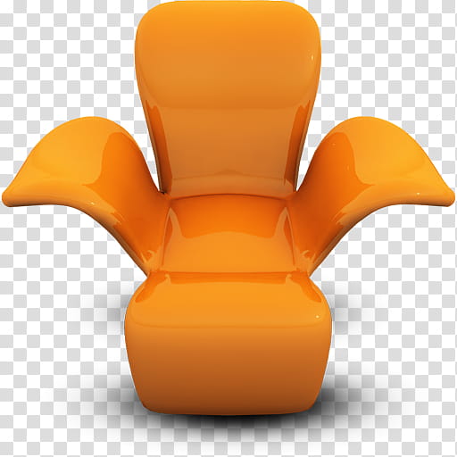 Muchas Cositas Lindas, orange armchair graphic transparent background PNG clipart