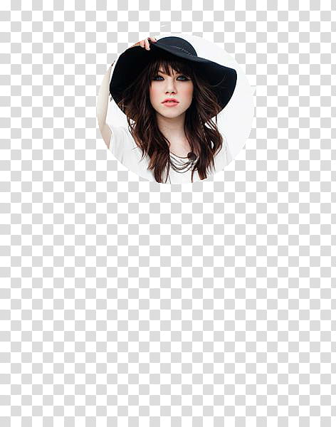 y JPG de Carly Rae Jepsen, woman holding black sun hat on head transparent background PNG clipart