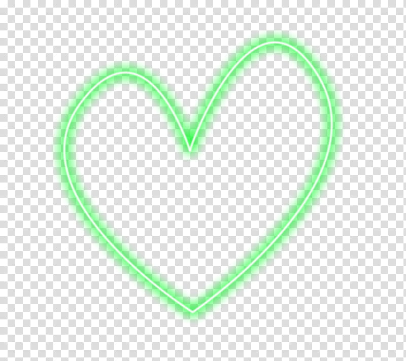 luces de neon, green neon light heart illustration transparent background PNG clipart