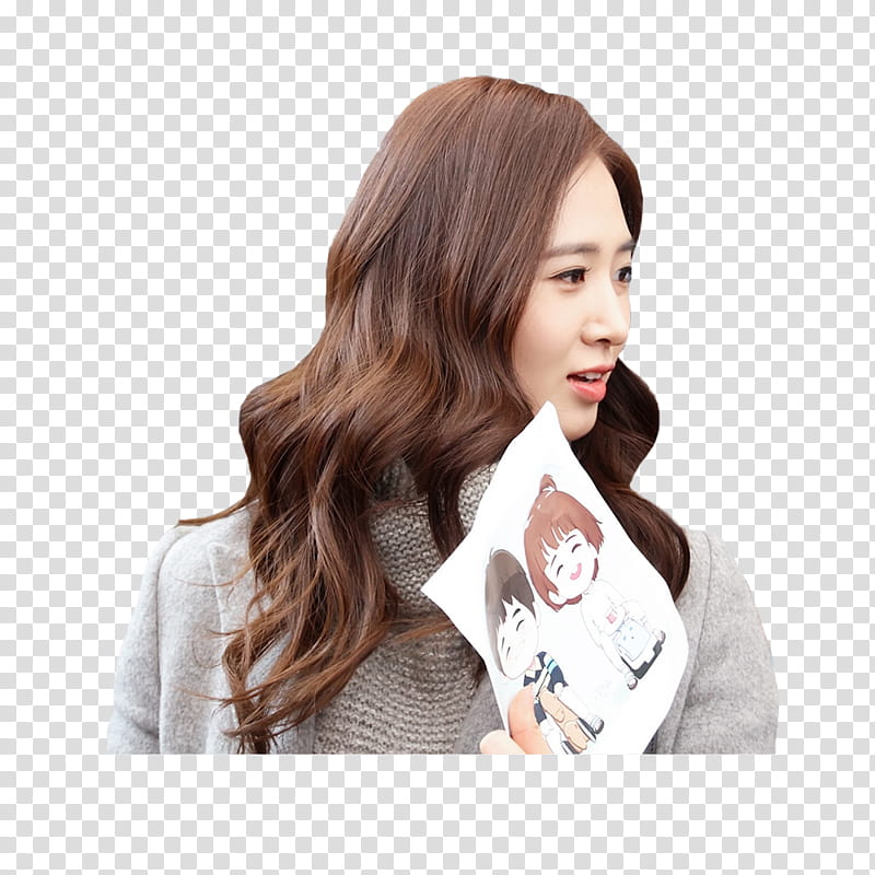 YURI, woman wearing grey scarf transparent background PNG clipart