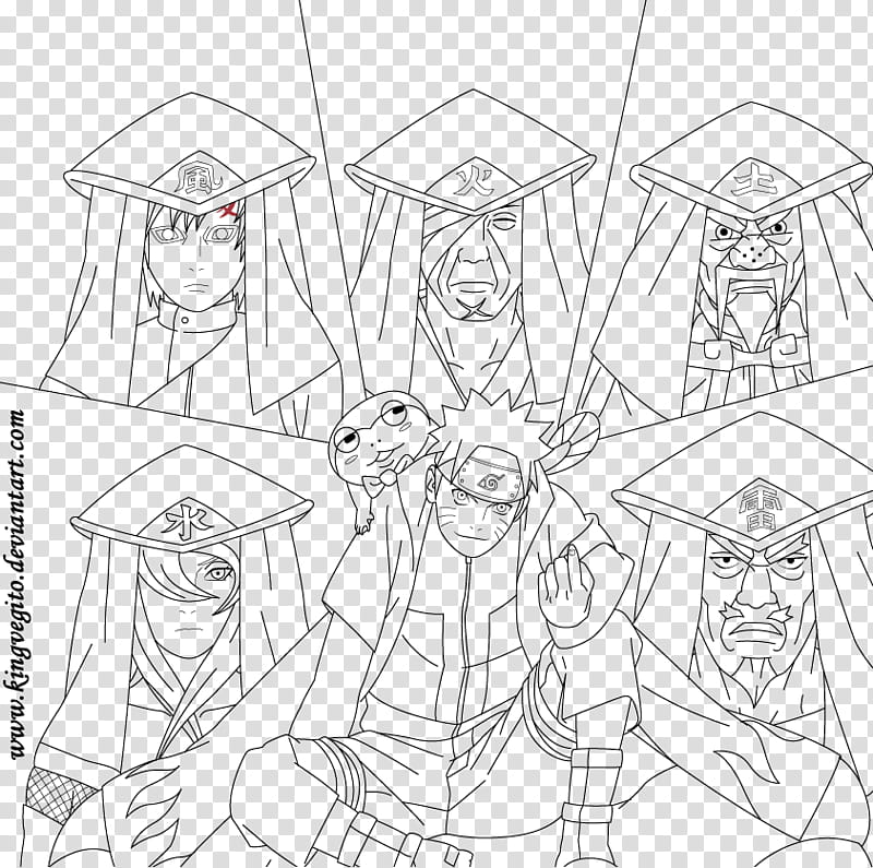 Naruto  Kage Lineart, Naruto character sketch transparent background PNG clipart