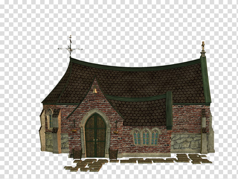 D Curious Chapel, brown and beige house transparent background PNG clipart