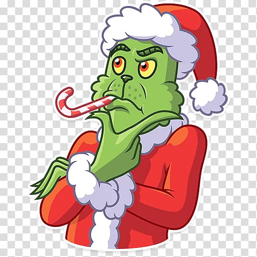 The Grinch Christmas Tree, Sticker, Telegram, Santa Claus, Christmas Ornament, Santa Claus M, Christmas Day, Cartoon transparent background PNG clipart