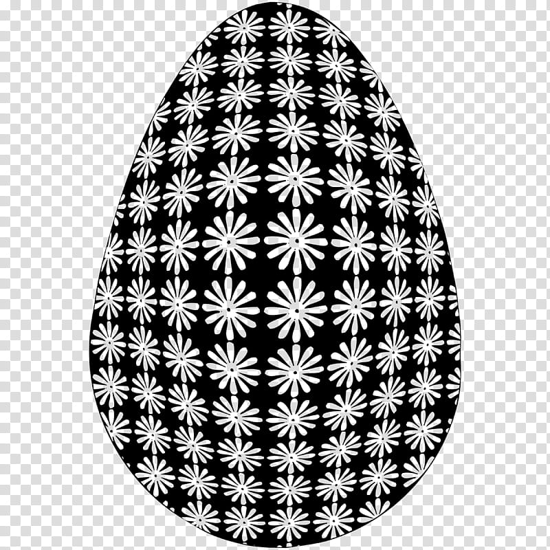 black and white floral egg art transparent background PNG clipart