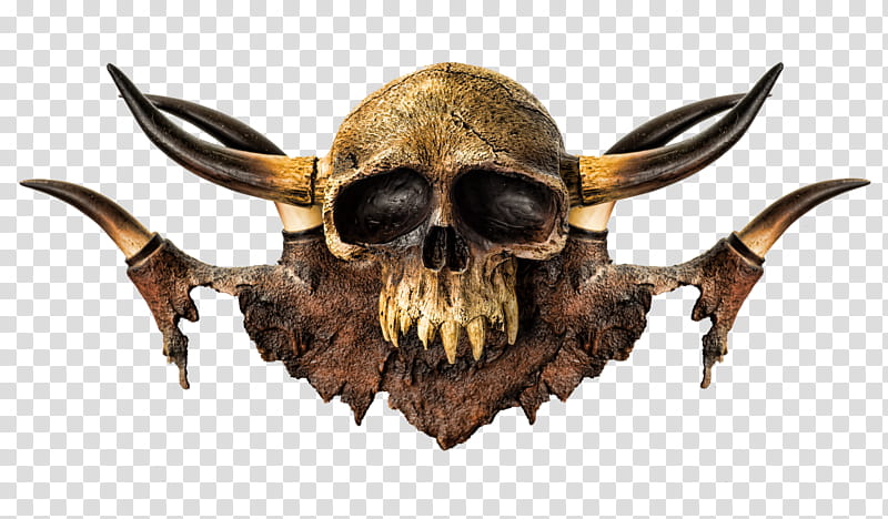Death Dealer skull Cutout, brown skull transparent background PNG clipart