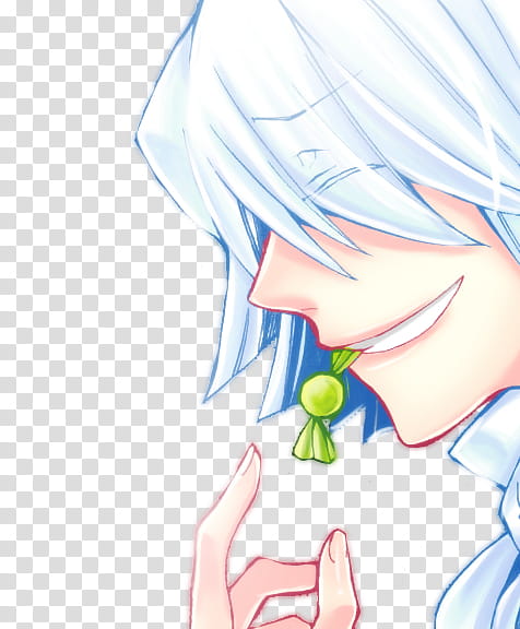 PH Colorings, white-haired anime character eating candy transparent background PNG clipart