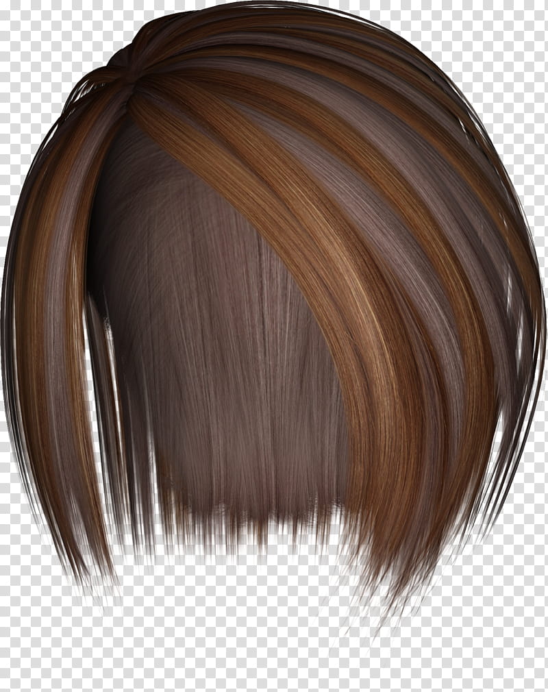 Hairstylez , gray and brown wig transparent background PNG clipart