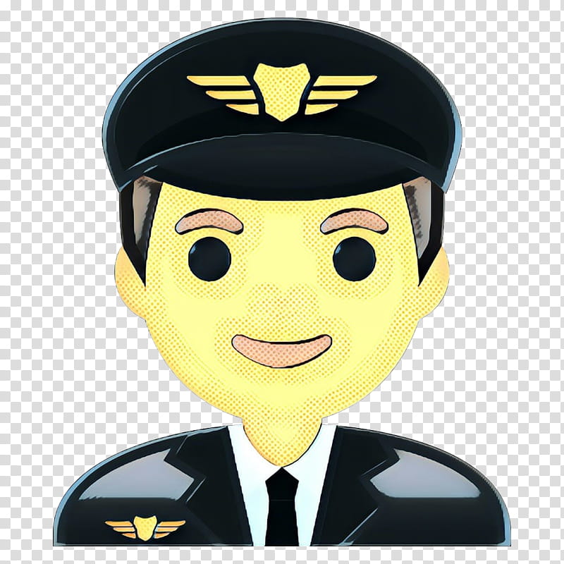 Emoji Smile, Pop Art, Retro, Vintage, Aircraft Pilot, Emoticon, Commercial Pilot Licence, Airline Pilot transparent background PNG clipart