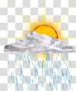 The REALLY BIG Weather Icon Collection, Partly Cloudy with Light Rain transparent background PNG clipart