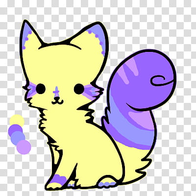 purple cat adopt closed, yellow and purple fox illustration transparent background PNG clipart