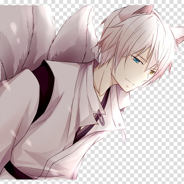 Inu x Boku SS De Renders, white-haired male anime character transparent background PNG clipart