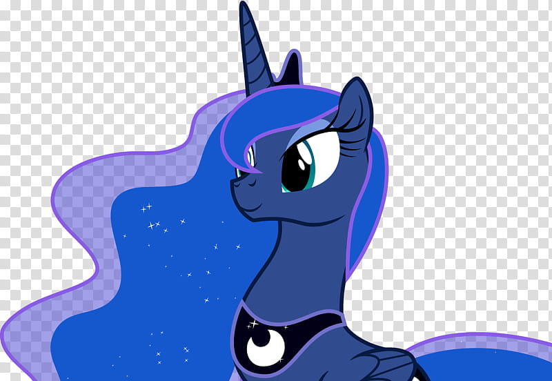 Smilling Princess Luna, purple and blue unicorn art transparent background PNG clipart