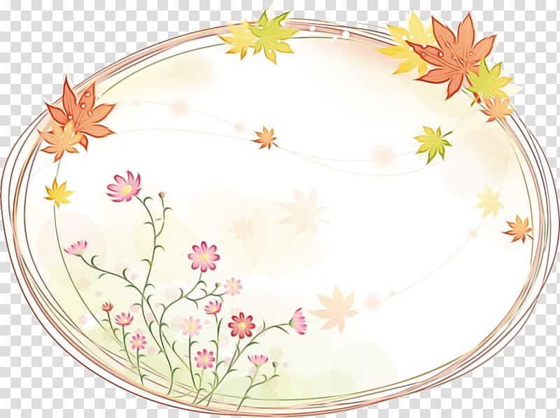 Floral design, Flower Oval Frame, Floral Oval Frame, Watercolor, Paint, Wet Ink, Dishware, Platter transparent background PNG clipart