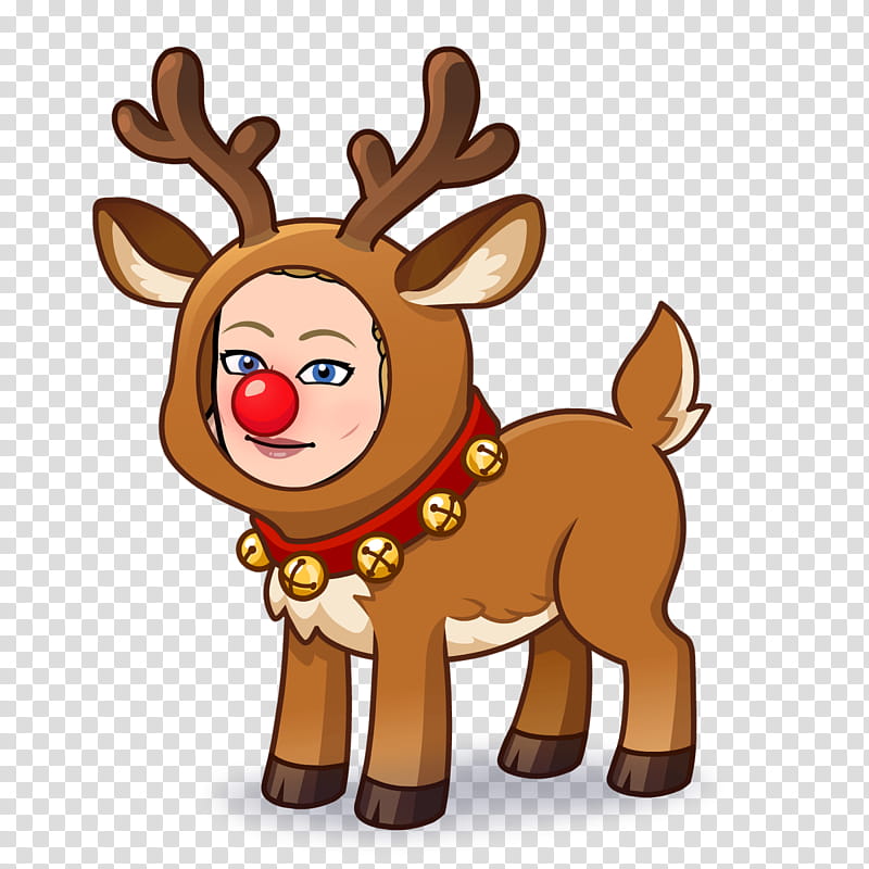 Facebook Snapchat, Bitstrips, Reindeer, Sticker, Christmas Day, Snap Inc, Avatar, Cartoon transparent background PNG clipart