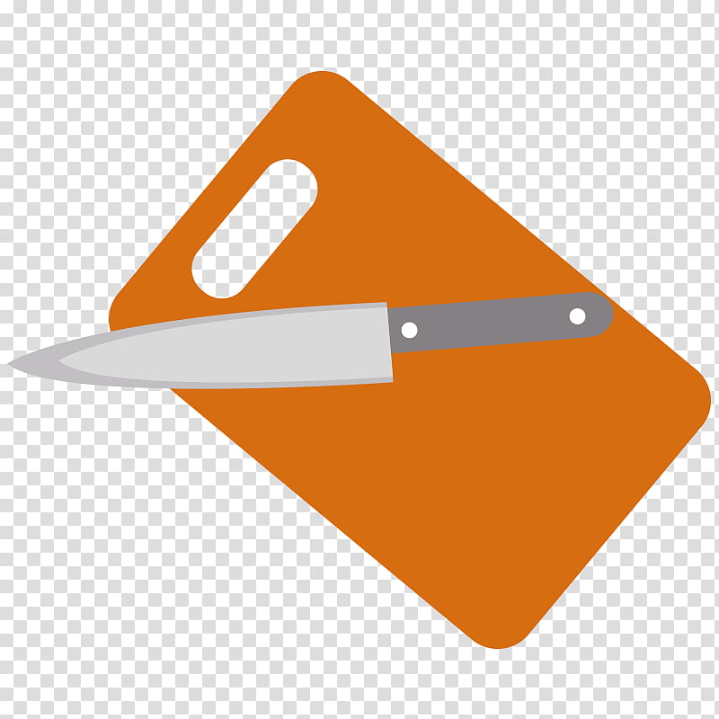 Painting, Knife, Kitchen, Kitchen Knives, Cutting Boards, Orange, Line, Angle transparent background PNG clipart