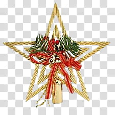 Christmas Ornaments s, red and gold star tree topper art transparent background PNG clipart