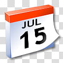 WinXP ICal, July  calendar icon transparent background PNG clipart