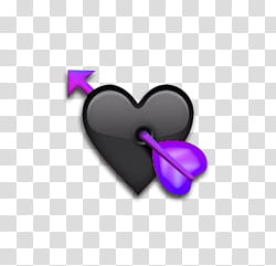 Emoji, black heart pierced with purple arrow art transparent background PNG clipart