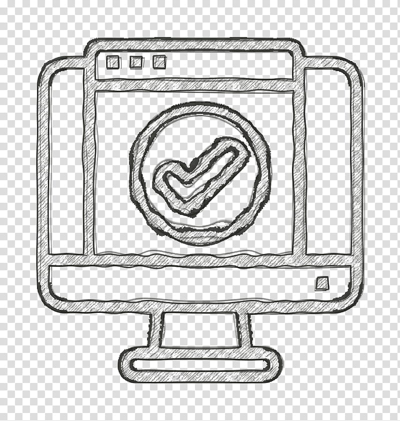 Service icon Check icon Type of Website icon, Line Art, Coloring Book, Drawing transparent background PNG clipart