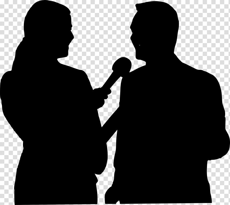 Interview, Journalist, Silhouette, Businessperson, Chief Executive, Television, Conversation, Gesture transparent background PNG clipart