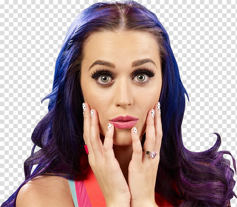 Katy Perry, woman both hands on face transparent background PNG clipart
