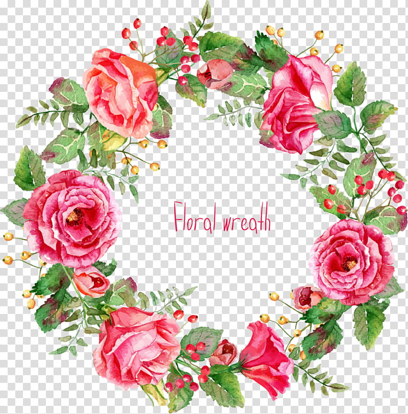Christmas Wreath Drawing, Watercolor Painting, Flower, Pink, Rose, Plant, Rose Family, Garden Roses transparent background PNG clipart