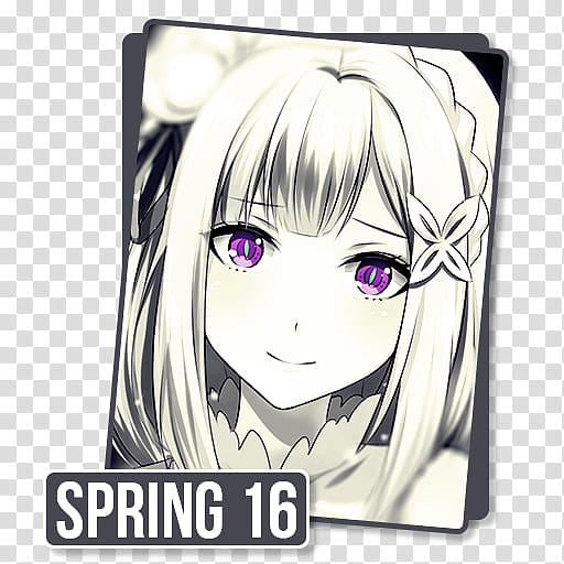 Anime Icon , Spring  F v, white-haired female anime character transparent background PNG clipart