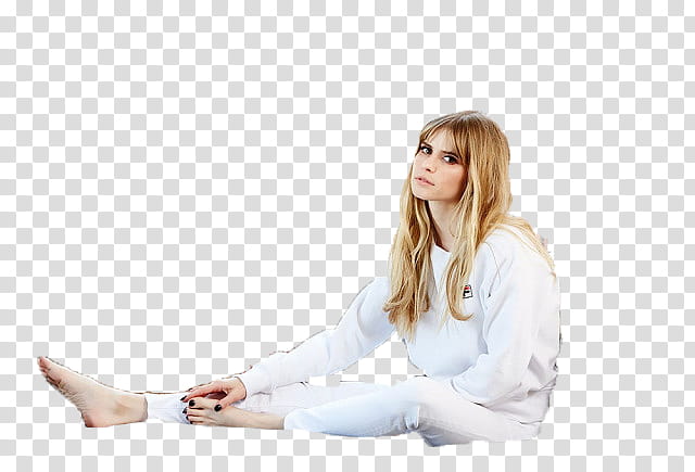Carlson Young, woman holding her foot transparent background PNG clipart