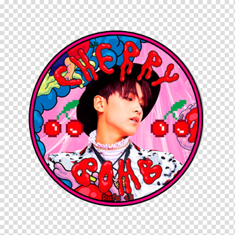 Bomb, Nct 127, Cherry Bomb, Kpop, Text, Sticker, Haechan, Pink transparent background PNG clipart