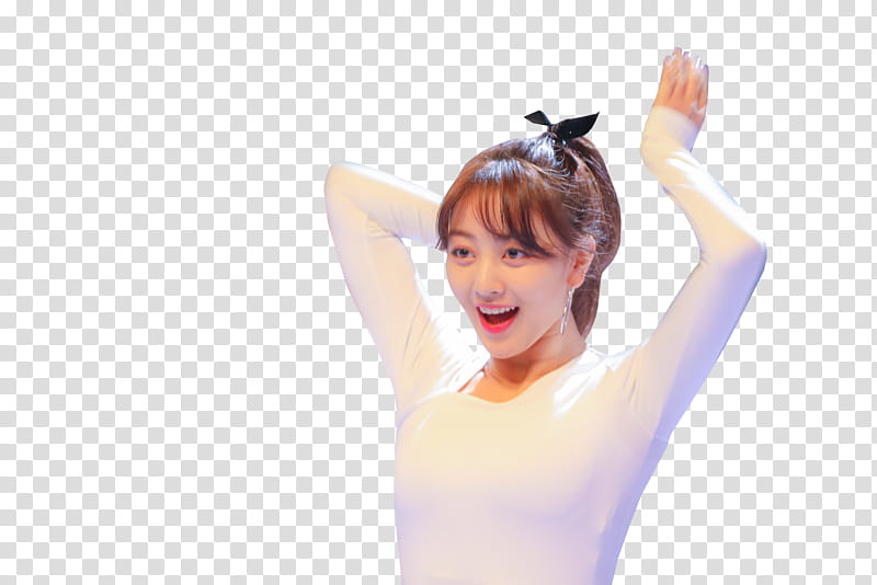 TWICE HEART SHAKER BEHIND THE STAGE , woman in white long-sleeved shirt transparent background PNG clipart