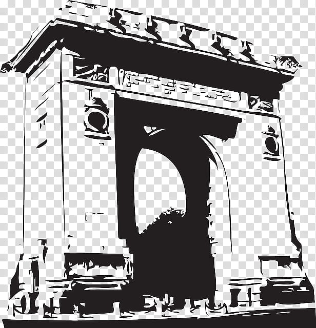 Arc De Triomphe Black And White, Sticker, Wall Decal, Tourist Attraction, Paris, France, Black And White
, Technology transparent background PNG clipart