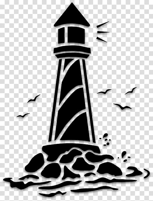 Light, Stencil, Drawing, Lighthouse, Silhouette, Tower, Blackandwhite transparent background PNG clipart
