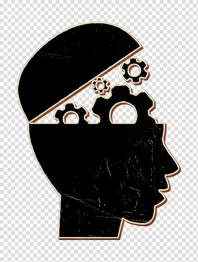 Academic 2 icon Head with gears education interface symbol icon Head icon, Interface Icon, Black Hair transparent background PNG clipart