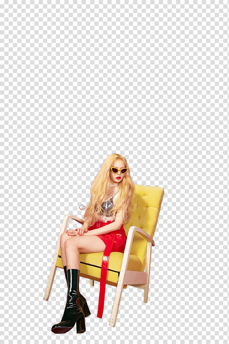 HYUNA LIP and HIP , woman sitting on armchair transparent background PNG clipart