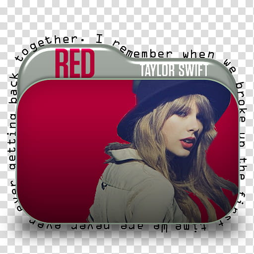 Taylor Swift Red Folder Icon , We are never ever getting back together transparent background PNG clipart