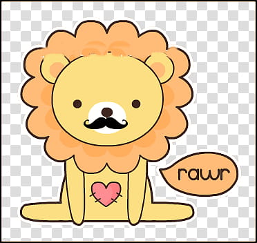 Mini  ESPECIAL BIGOTES, yellow lion character transparent background PNG clipart
