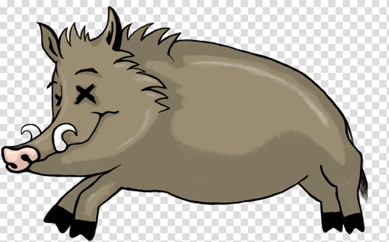 Pig, Wild Boar, Common Warthog, Cartoon, Drawing, Boar Hunting, Feral Pig, Silhouette transparent background PNG clipart