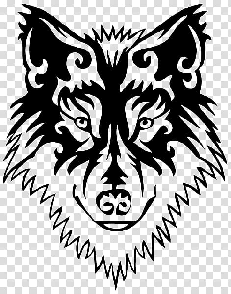 Wolf Logo, Tattoo, Tattoo Art, Drawing, Head, Blackandwhite, Snout, Line transparent background PNG clipart