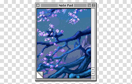Aesthetic Notepad Application With Cherry Blossom Tree