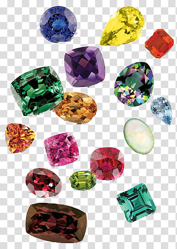 Mix Full, several assorted-color gemstones transparent background PNG clipart