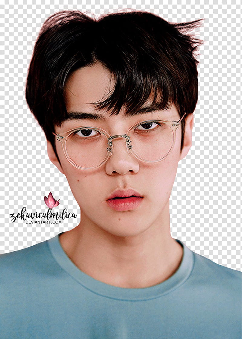 EXO Sehun Lucky One, Exo KPOP member wearing eyeglasse transparent background PNG clipart