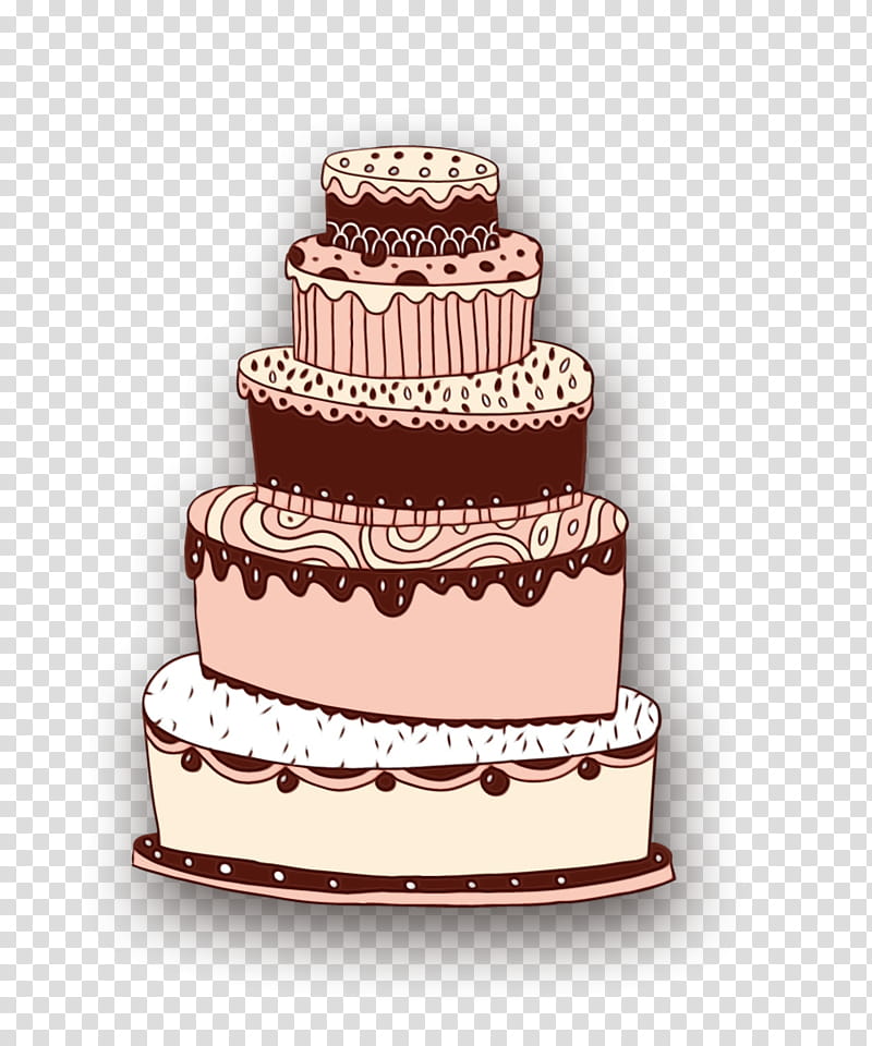 Wedding cake, Watercolor, Paint, Wet Ink, Cake Decorating, Icing, Food, Sugar Paste transparent background PNG clipart