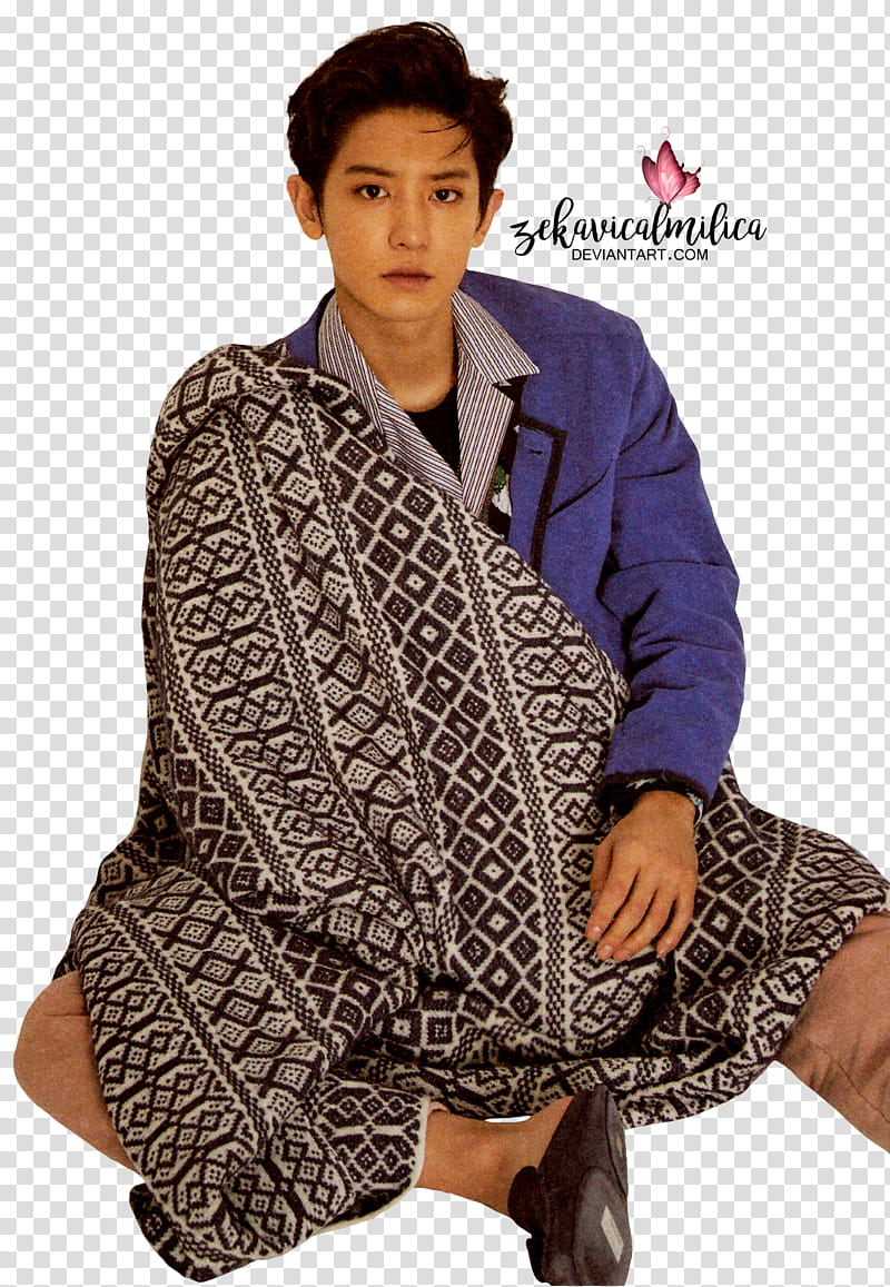 EXO Chanyeol  Season Greetings, man wearing blue coat transparent background PNG clipart