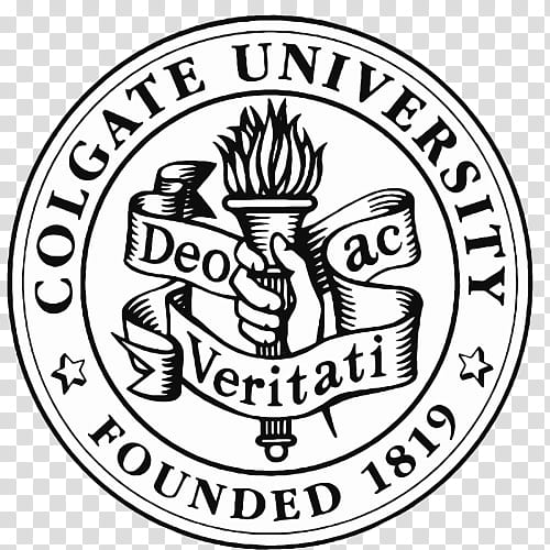 Colgate University Black And White, Logo, Organization, College, Emblem, Campus, Private University, Seal transparent background PNG clipart