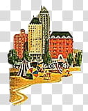 assorted-colored buildings transparent background PNG clipart