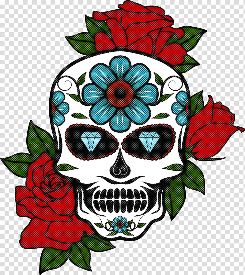 Rose, Bone, Flower, Plant, Skull, Bouquet, Tattoo, Petal transparent background PNG clipart