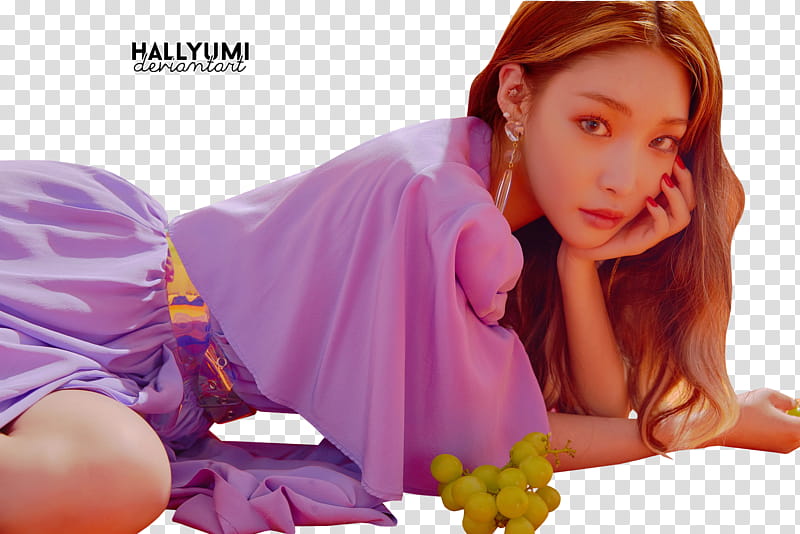 ChungHa Blooming Blue, K-Pop singer transparent background PNG clipart